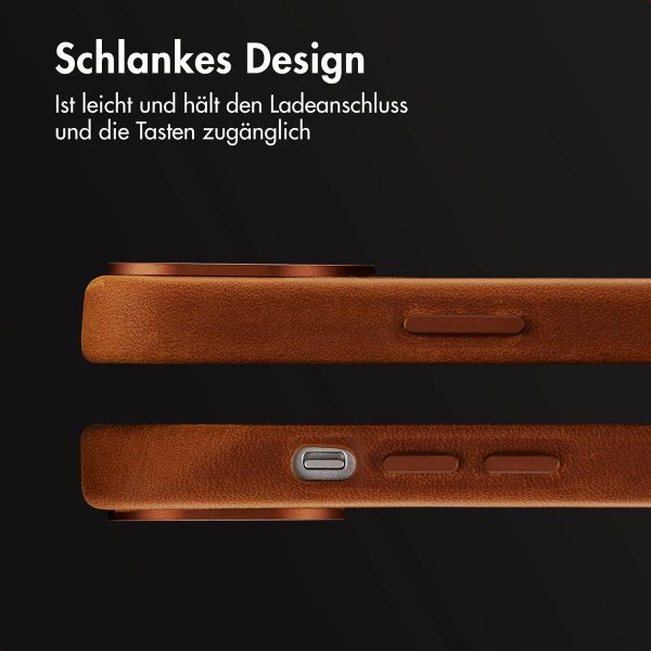 Accezz Vintage Leather Magsafe Backcover Apple iPhone 14 - Tabacco Cognac