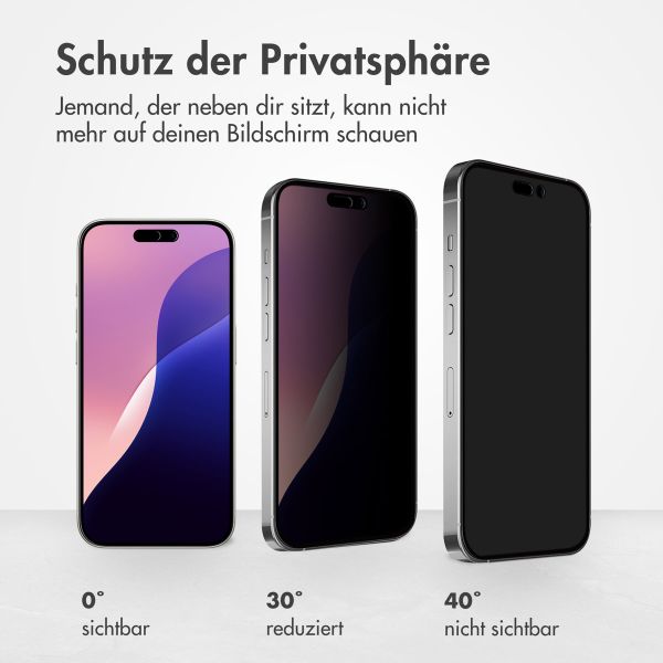 Accezz Privacy Displayschutz aus gehärtetem Glas Apple iPhone 16 Pro Max / 17 Pro Max