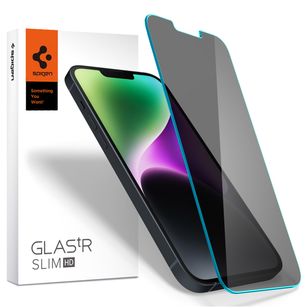 Spigen EZ Fit GLAS.tR Privacy Glass Displayschutz - 1 Pack Apple iPhone 17e / 16e / 14 / 13 / 13 Pro