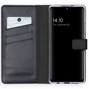 Selencia Echtleder Klapphülle Samsung Galaxy A42 - Schwarz