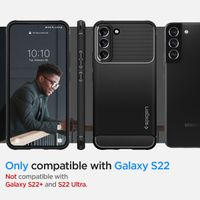 Spigen Rugged Armor™ Case Schwarz für das Samsung Galaxy S22 Ultra