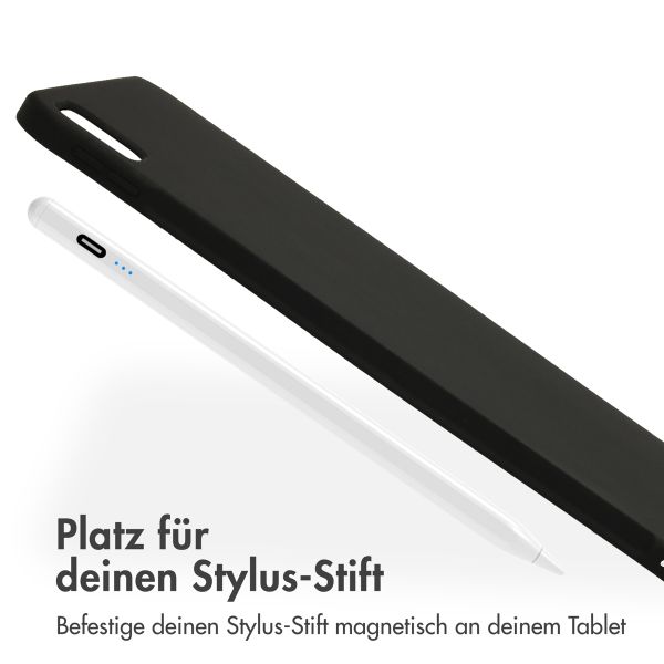 Accezz Liquid Silicone Back Cover mit Stifthalter Apple iPad Pro 11 (2025) M5 / (2024) M4 - Schwarz
