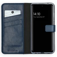 Selencia Echtleder Klapphülle Samsung Galaxy A72 - Blau