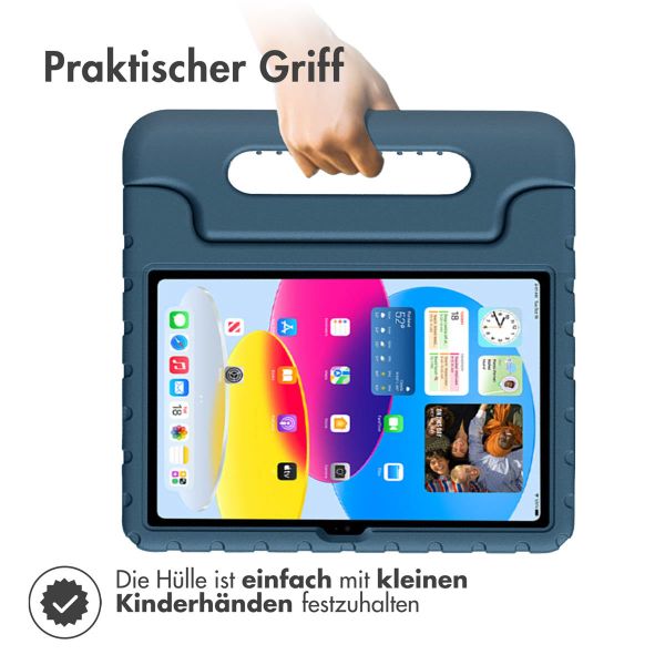 Accezz SchutzHülle mit Handgriff kindersicher Apple iPad 11 (2025) 11 Zoll A16 / iPad 10 (2022) 10.9 Zoll - Dunkelblau