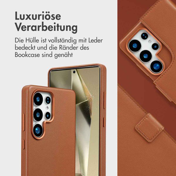 Accezz 2-in-1 Klapphülle aus Leder mit MagSafe Samsung Galaxy S25 Ultra - Sienna Brown