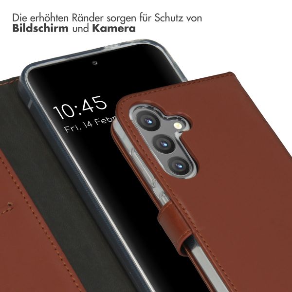Selencia Echtleder Klapphülle Samsung Galaxy S24 - Hellbraun