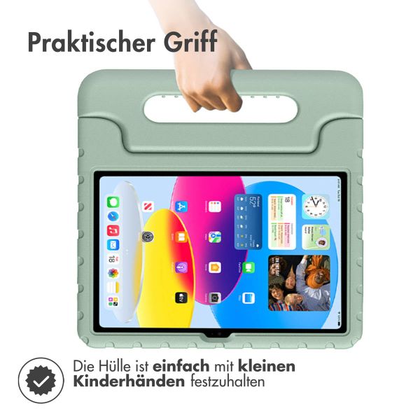Accezz SchutzHülle mit Handgriff kindersicher Apple iPad 11 (2025) 11 Zoll A16 / iPad 10 (2022) 10.9 Zoll - Olive Green