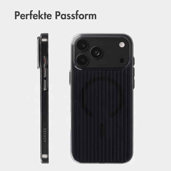 Accezz Lite Backcover mit MagSafe | Fluted | Apple iPhone 18 Pro / 17 Pro - Glossy Black