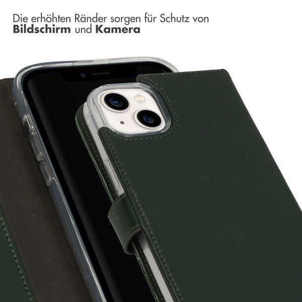 Selencia Echtleder Klapphülle Apple iPhone 14 Plus - Grün