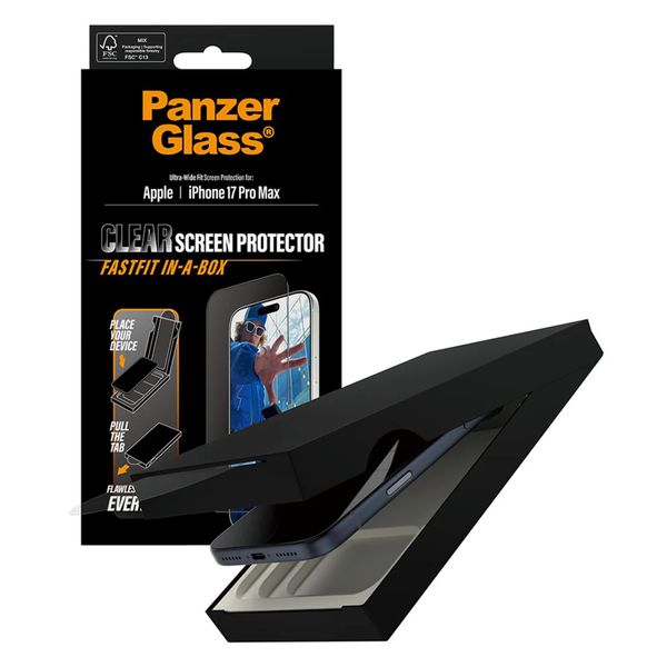 PanzerGlass Ultra Wide Fit FastFit in-a-box Screen Protector Apple iPhone 17 Pro Max