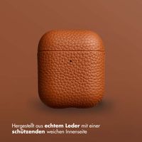 Accezz Echtleder Case  Apple AirPods 1 / 2 - Cognac