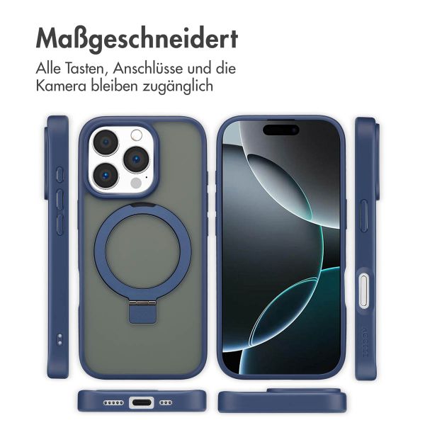 Accezz Ring Stand Backcover mit MagSafe Apple iPhone 16 Pro - Blau