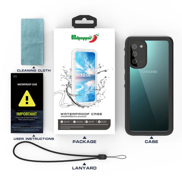 Redpepper Dot Waterproof Case Samsung Galaxy S20 - Schwarz