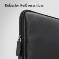 Accezz Leather Laptop Hülle mit Reißverschluss 13-14 Zoll - Laptop Sleeve - Schwarz