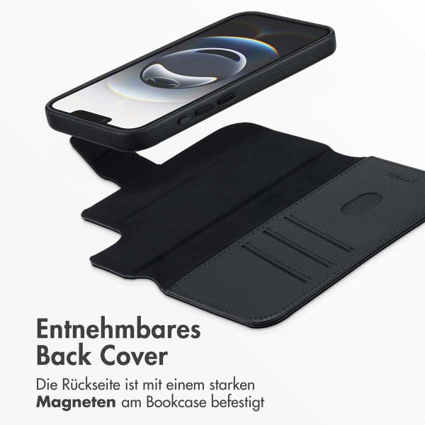 Accezz 2-in-1 Klapphülle aus Leder mit MagSafe Apple iPhone 17e / 16e - Onyx Black