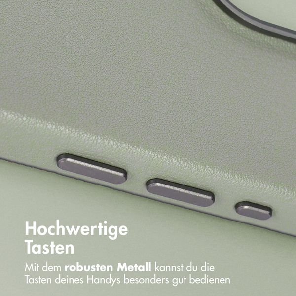 Accezz MagSafe Leather Backcover Apple iPhone 15 - Light Grey