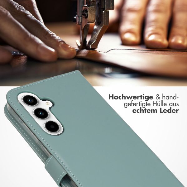 Selencia Echtleder Klapphülle Samsung Galaxy A55 - Air Blue