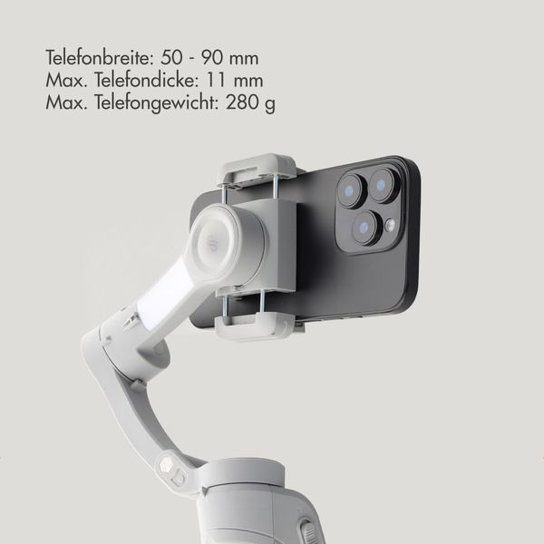 Selencia Gimbal Stabilizer mit LED-Licht - Smartes Tracking - Tripod - Cosy Grey
