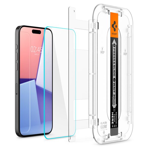 Spigen GLAStR Fit Displayschutzfolie 2er-Pack + Applicator Apple iPhone 15 Pro