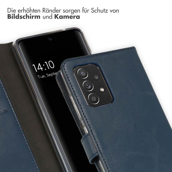 Selencia Echtleder Klapphülle Samsung Galaxy A52(s) (5G/4G) - Blau