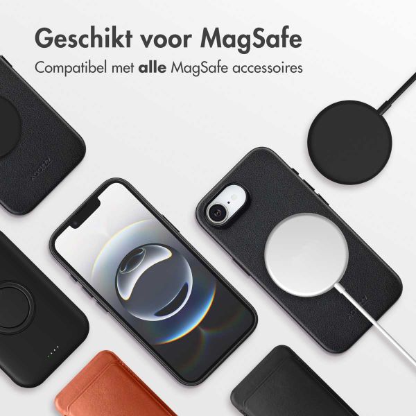 Accezz Echtleder Hülle + MagSafe Wallet Apple iPhone 17e / 16e - Onyx Black