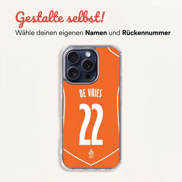Gestalte dein eigene transparentes Nederlands Elftal Backcover Apple iPhone 15 Pro - Niederländische Nationalmannschaft '04