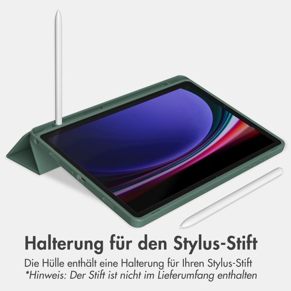 Accezz Smarte Klapphülle aus Silikon Samsung Galaxy Tab A9 Plus - Dunkelgrün