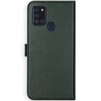 Selencia Echtleder Klapphülle Samsung Galaxy A21s - Grün