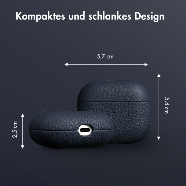 Accezz Echtleder Case  Apple Airpods 3 - Dunkelblau