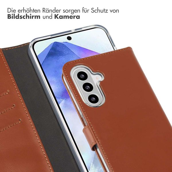 Selencia Echtleder Klapphülle Samsung Galaxy A26 - Hellbraun