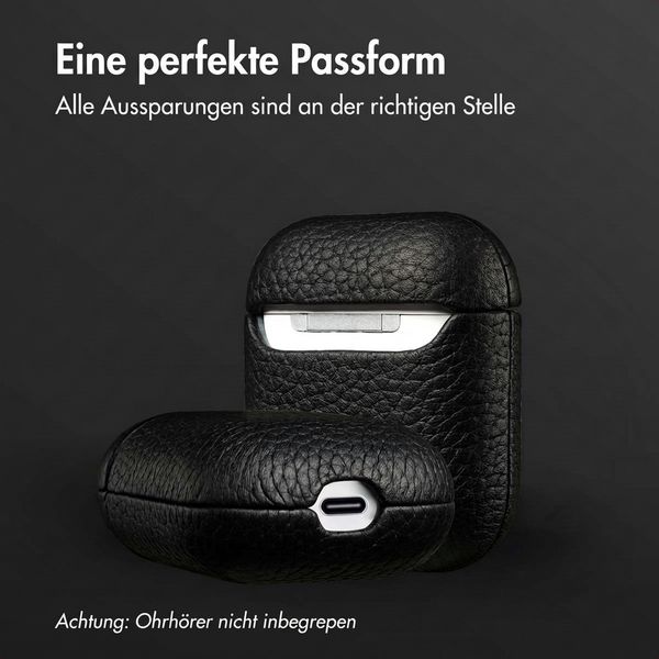 Accezz Echtleder Case  Apple AirPods 1 / 2 - Schwarz