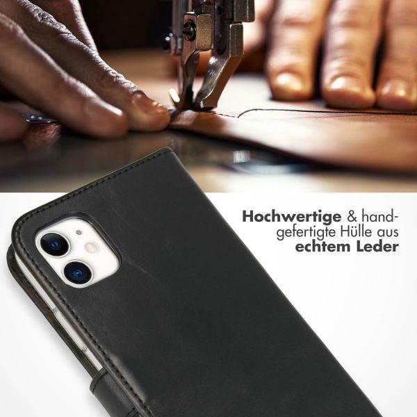 Selencia Echtleder Klapphülle Apple iPhone 11 - Schwarz