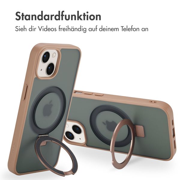 Accezz Ring Stand Backcover mit MagSafe Apple iPhone 13 - Braun