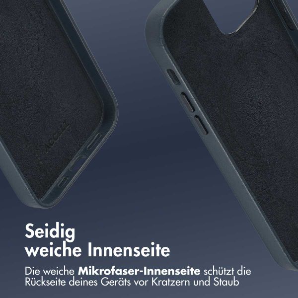 Accezz MagSafe Leather Backcover Apple iPhone 12 (Pro) - Nightfall Blue