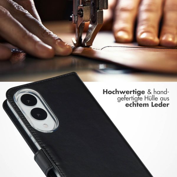 Selencia Echtleder Klapphülle Samsung Galaxy S25 Edge - Schwarz