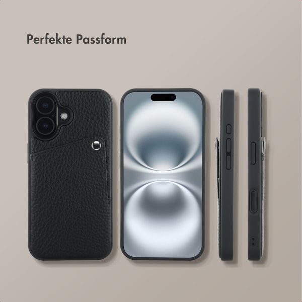 Selencia Riva Back Cover mit Kartenfach Apple iPhone 16 - Schwarz