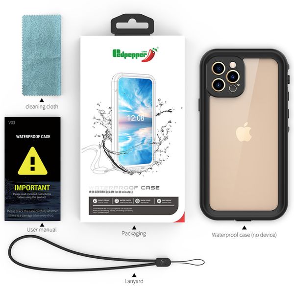 Redpepper Dot Waterproof Case Apple iPhone 12 Pro - Schwarz