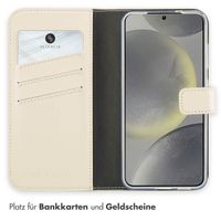 Selencia Echtleder Klapphülle Samsung Galaxy S25 - Greige