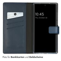 Selencia Echtleder Klapphülle Samsung Galaxy S23 Ultra - Blau