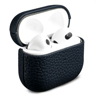Accezz Echtleder Case  Apple Airpods 3 - Dunkelblau