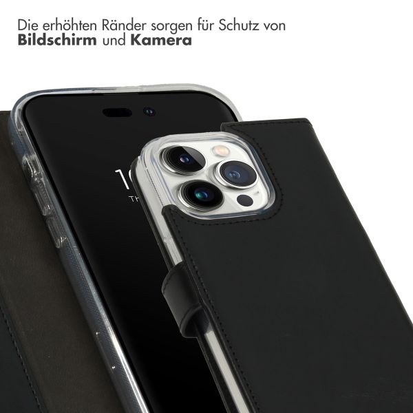 Selencia Echtleder Klapphülle Apple iPhone 14 Pro - Schwarz