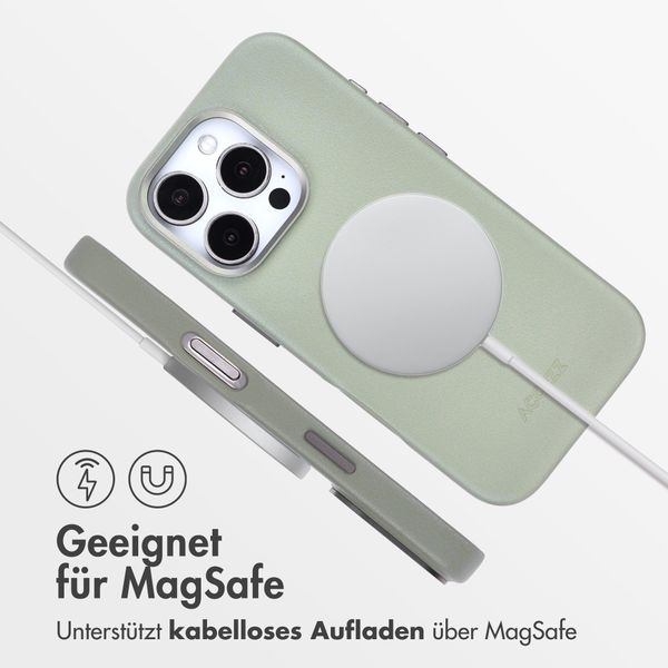 Accezz MagSafe Leather Backcover Apple iPhone 16 Pro - Light Grey