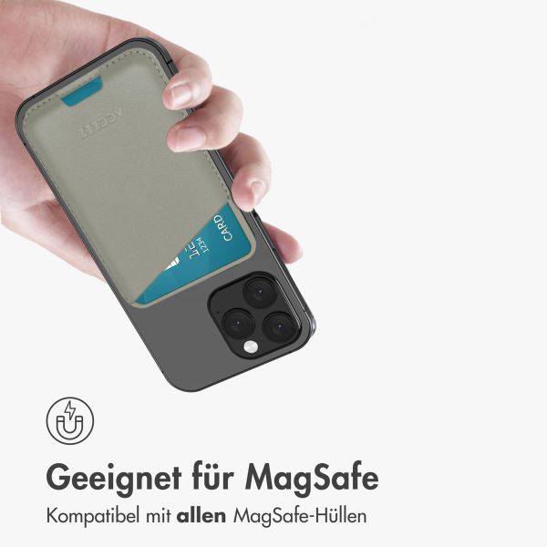 Accezz Lederkartenhalter - Geeignet für MagSafe und Qi2 - Light Grey
