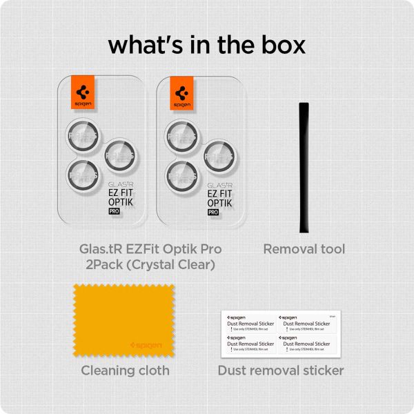 Spigen GLAStR Optik Camera Lens Protector - Kamerainsel-Schutz (2er-Pack) Apple iPhone 15 Pro / 15 Pro Max - Transparent