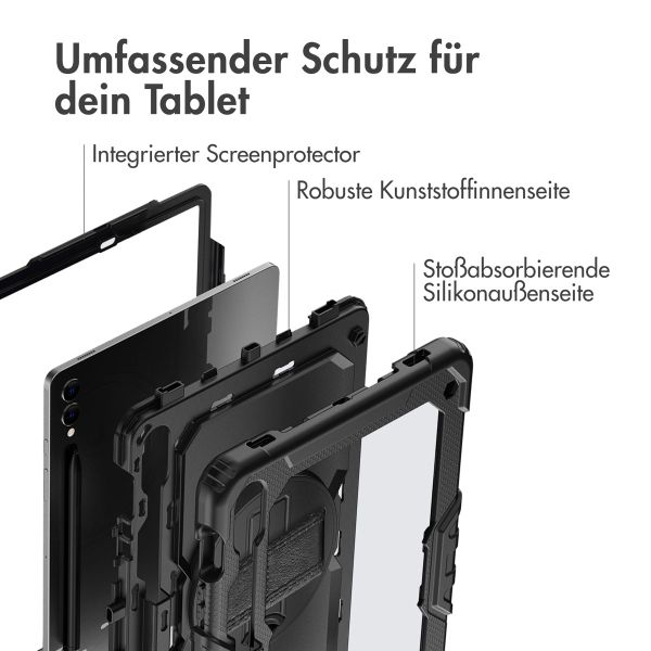 Accezz Robustes Back Cover mit Schultergurt Samsung Galaxy Tab S10 Plus / Tab S9 FE Plus / Tab S9 Plus - Schwarz