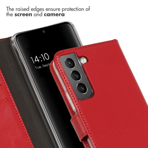 Selencia Echtleder Klapphülle Samsung Galaxy S22 - Rot