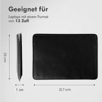 Accezz Leder Laptop Hülle 13 Zoll - Laptop Sleeve - Schwarz