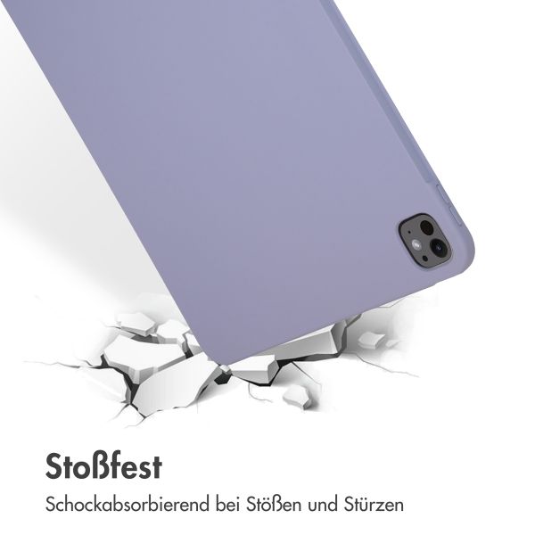 Accezz Liquid Silicone Back Cover mit Stifthalter Apple iPad Pro 13 (2025) M5 / (2024) M4 - Lila