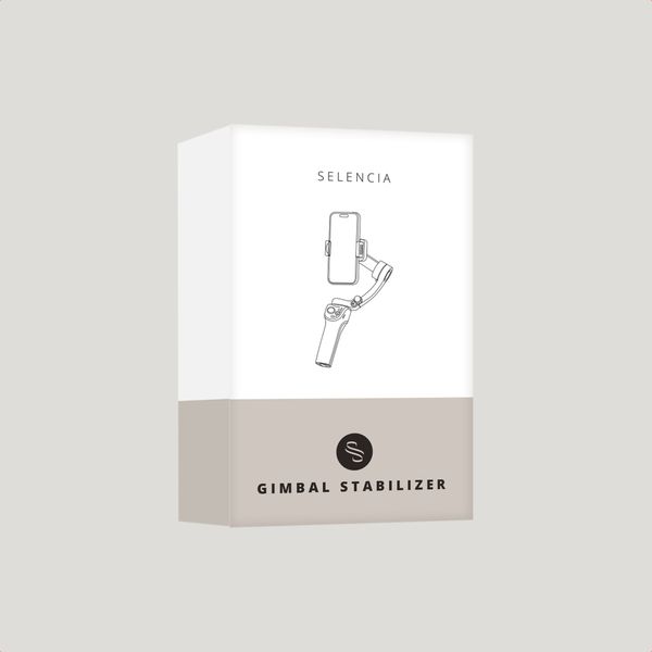 Selencia Gimbal Stabilizer mit LED-Licht - Smartes Tracking - Tripod - Cosy Grey