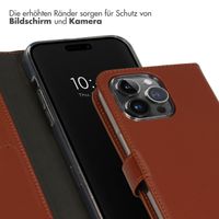 Selencia Echtleder Klapphülle Apple iPhone 15 Pro Max - Hellbraun
